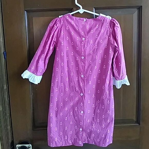 Posh Pickle pink anchor print bib front dress sz 5 - Picture 3 of 4